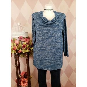 ANA | Blue Cowl Neck Sweater